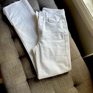 Zara flare white jeans - distressed hem